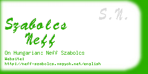 szabolcs neff business card